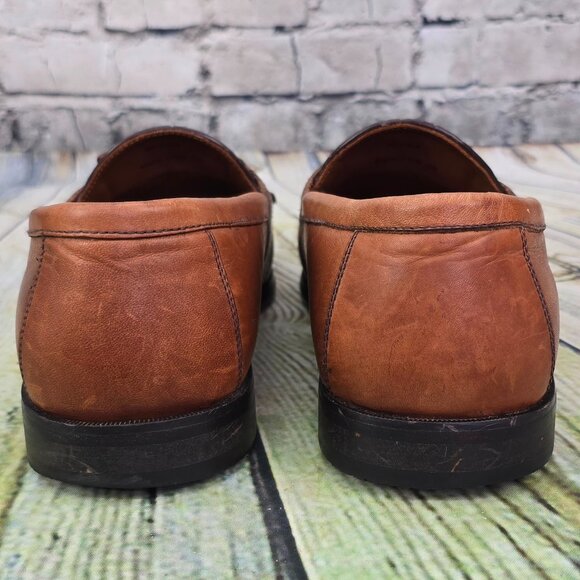 Johnston & Murphy Halsey Loafers Men’s 11.5 M Brown Woven Kiltie Tassel 20-2394 - Picture 5 of 9